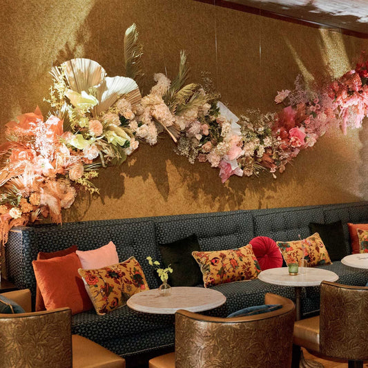 Silk floral install from Native Poppy