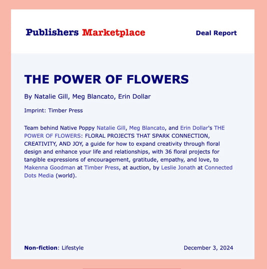 Native Poppy book publishing announcement