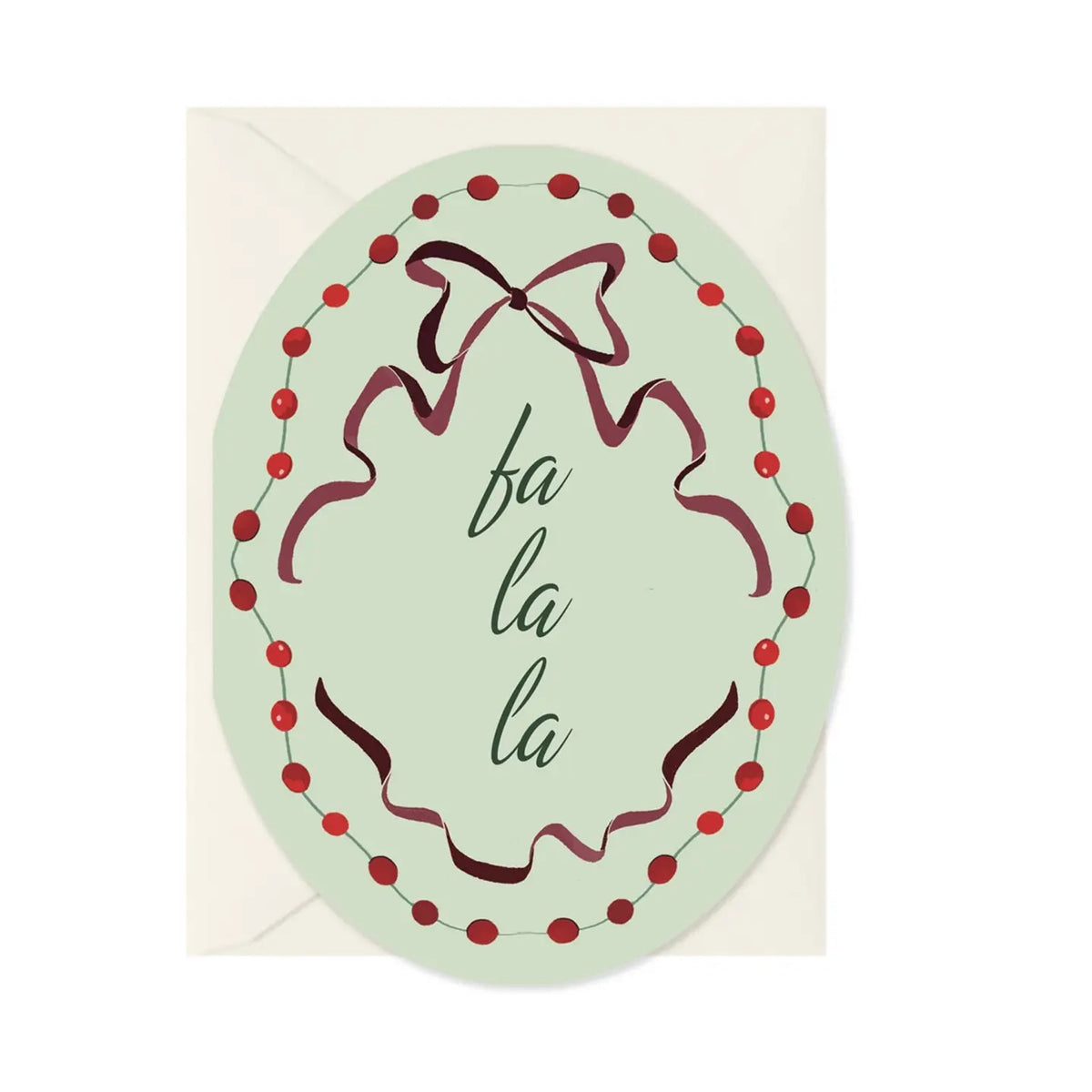 Fa La La - Oval Holiday Card