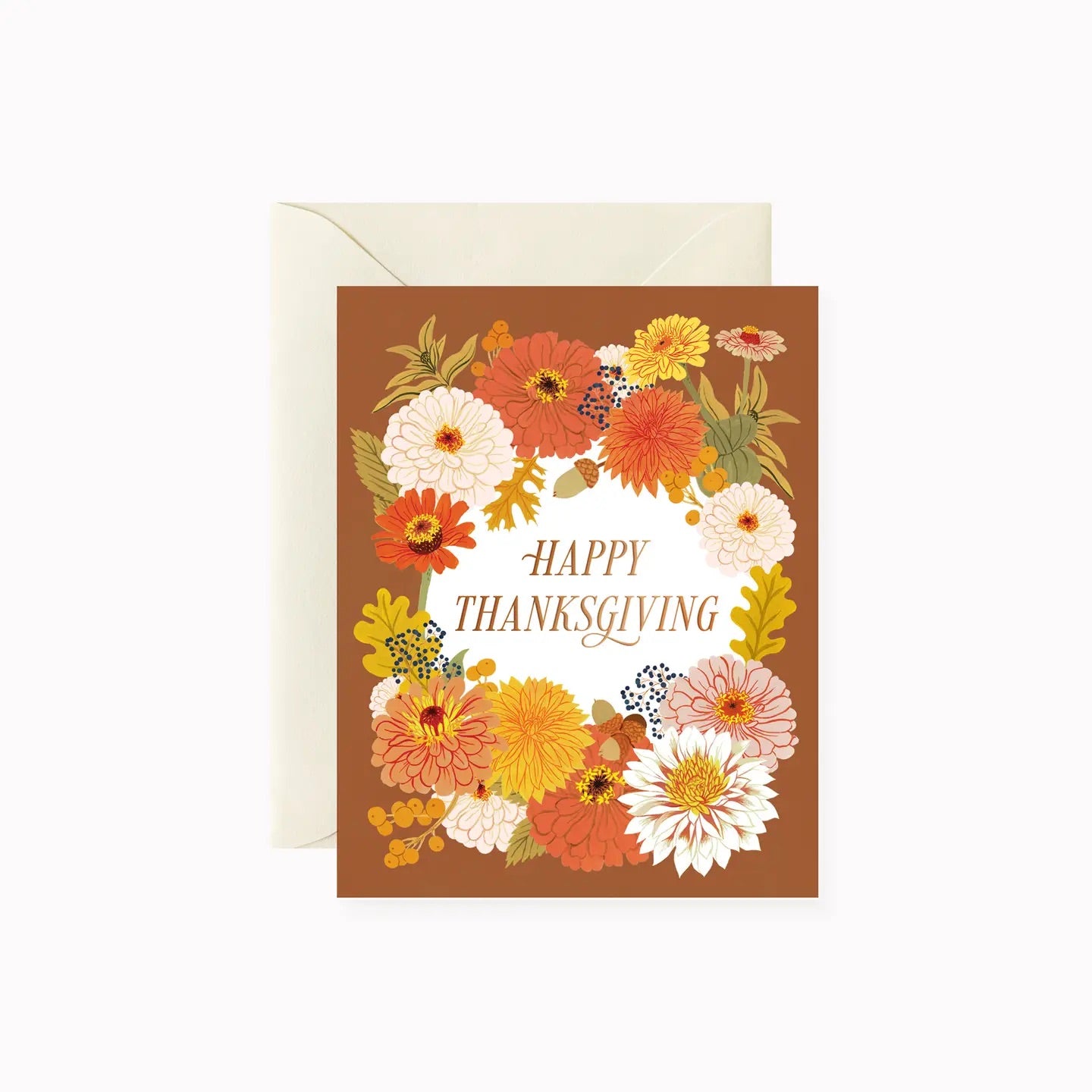 Fall Florals Thanksgiving Greeting Card