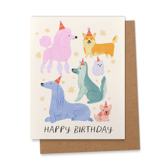 Colorful Dogs Birthday Card