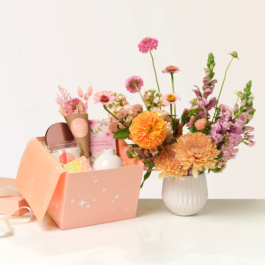 Housewarming gift box and flowers from Native Poppy