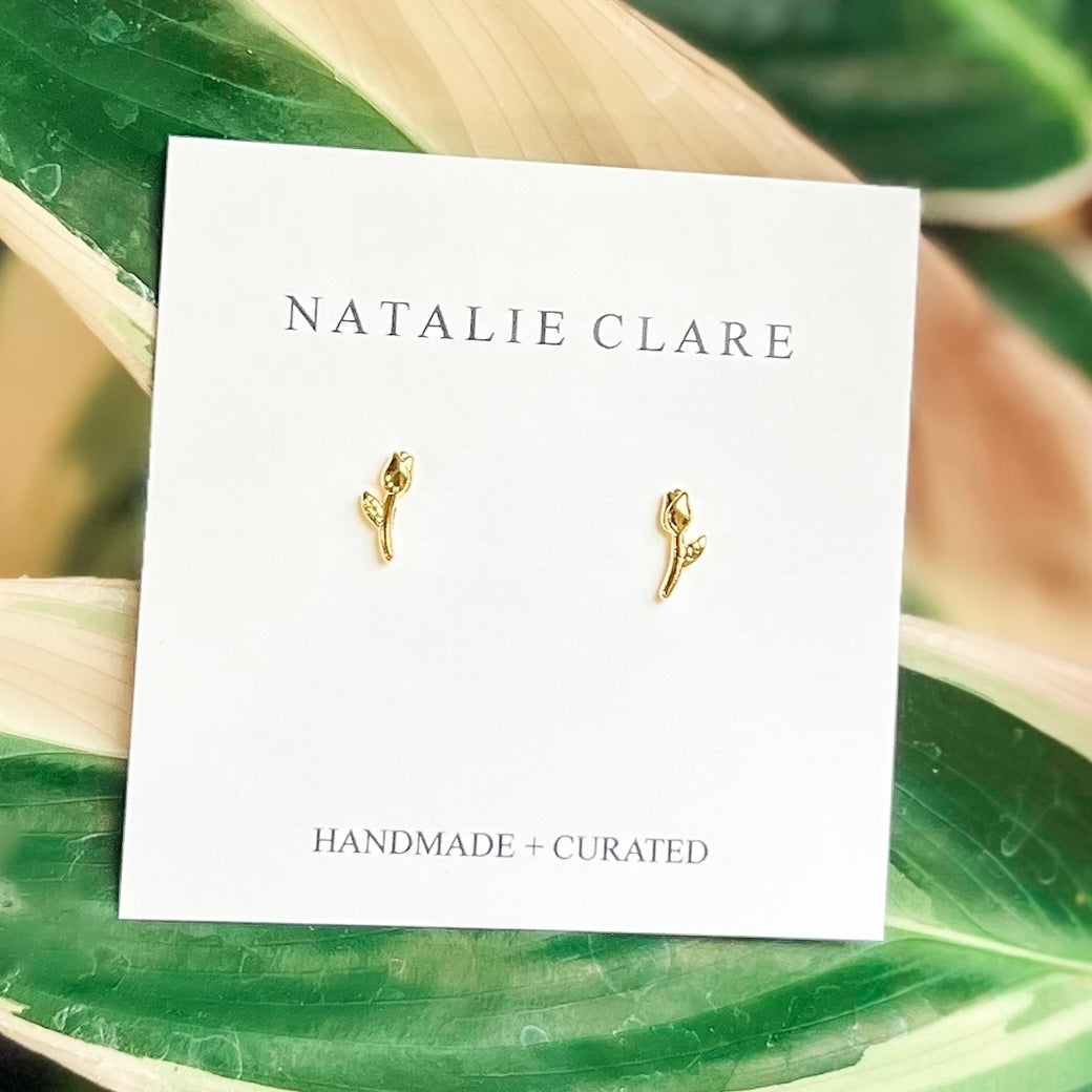 Delicate Rose Stud Earrings | Natalie Clare