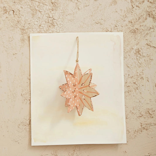 Painted Paper Mache Snowflake Ornament