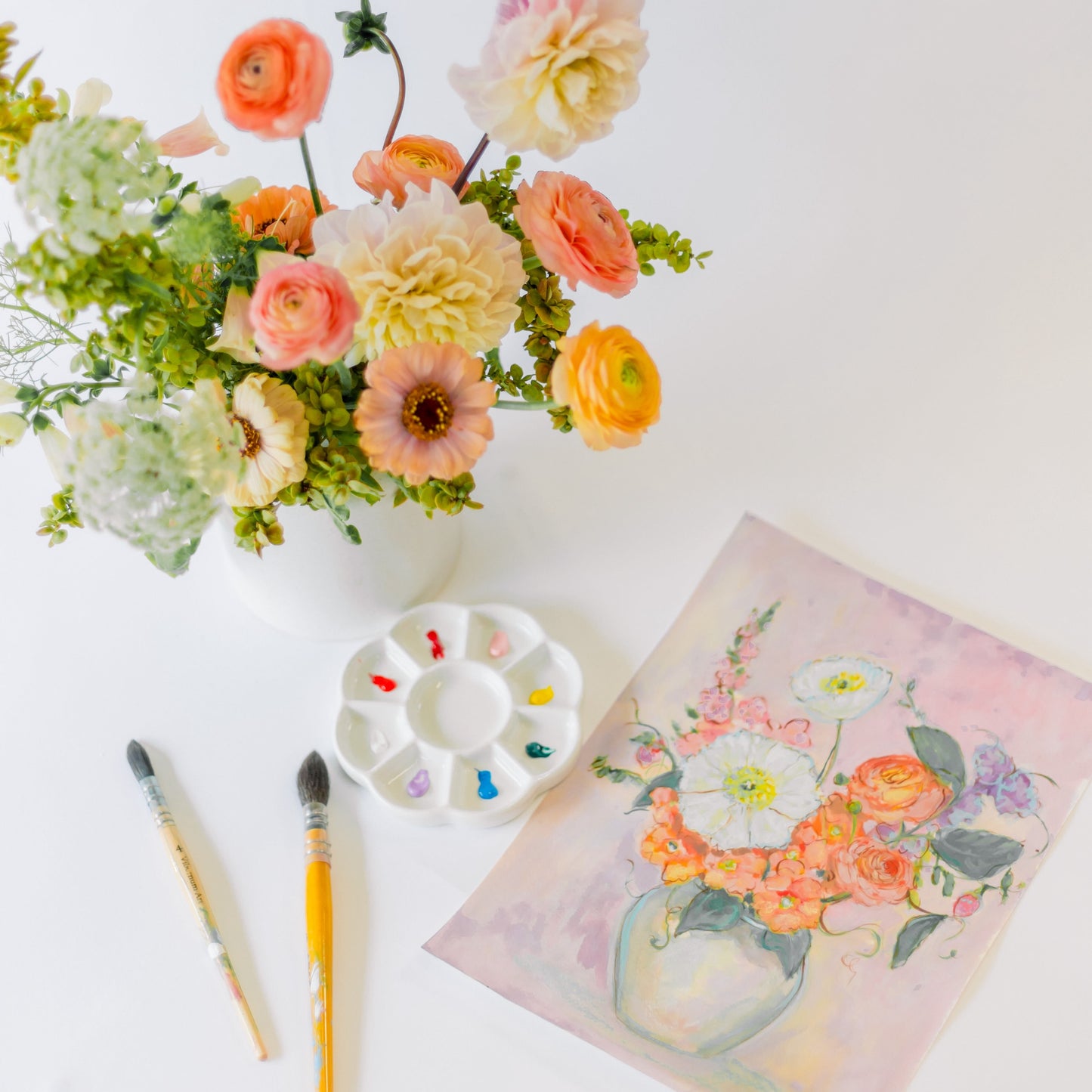 Custom Flower Arranging Workshop + Floral Painting Class