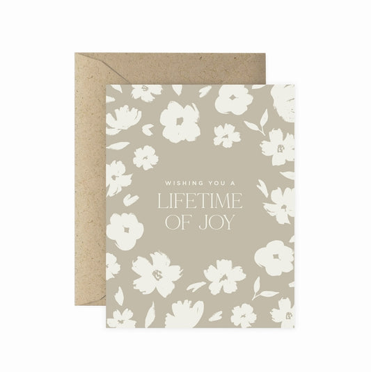 Wishing you a lifetime of joy - wedding card with floral pattern from Paper Anchor Co.