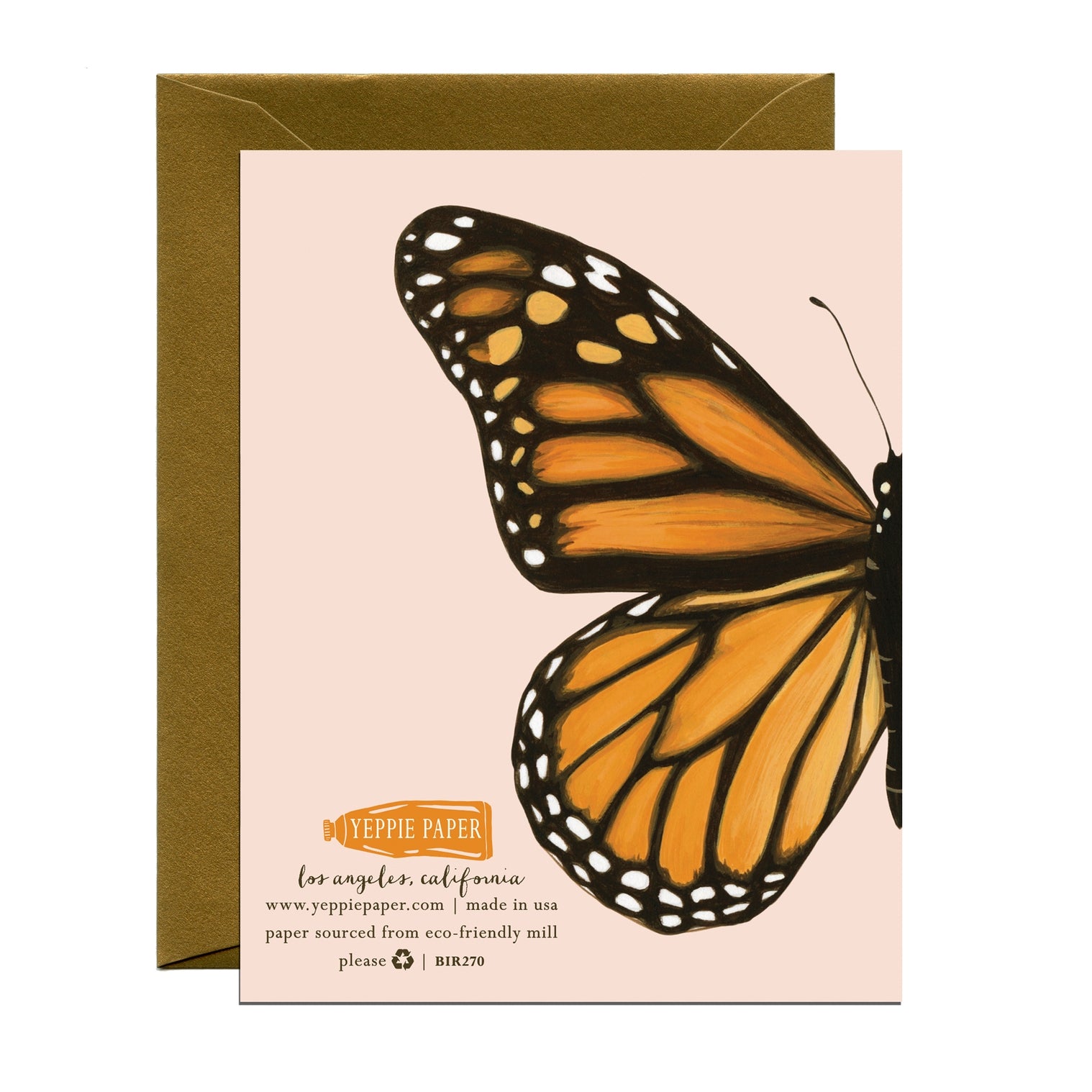 back of Monarch Butterfly Birthday Card from Yeppie Paper