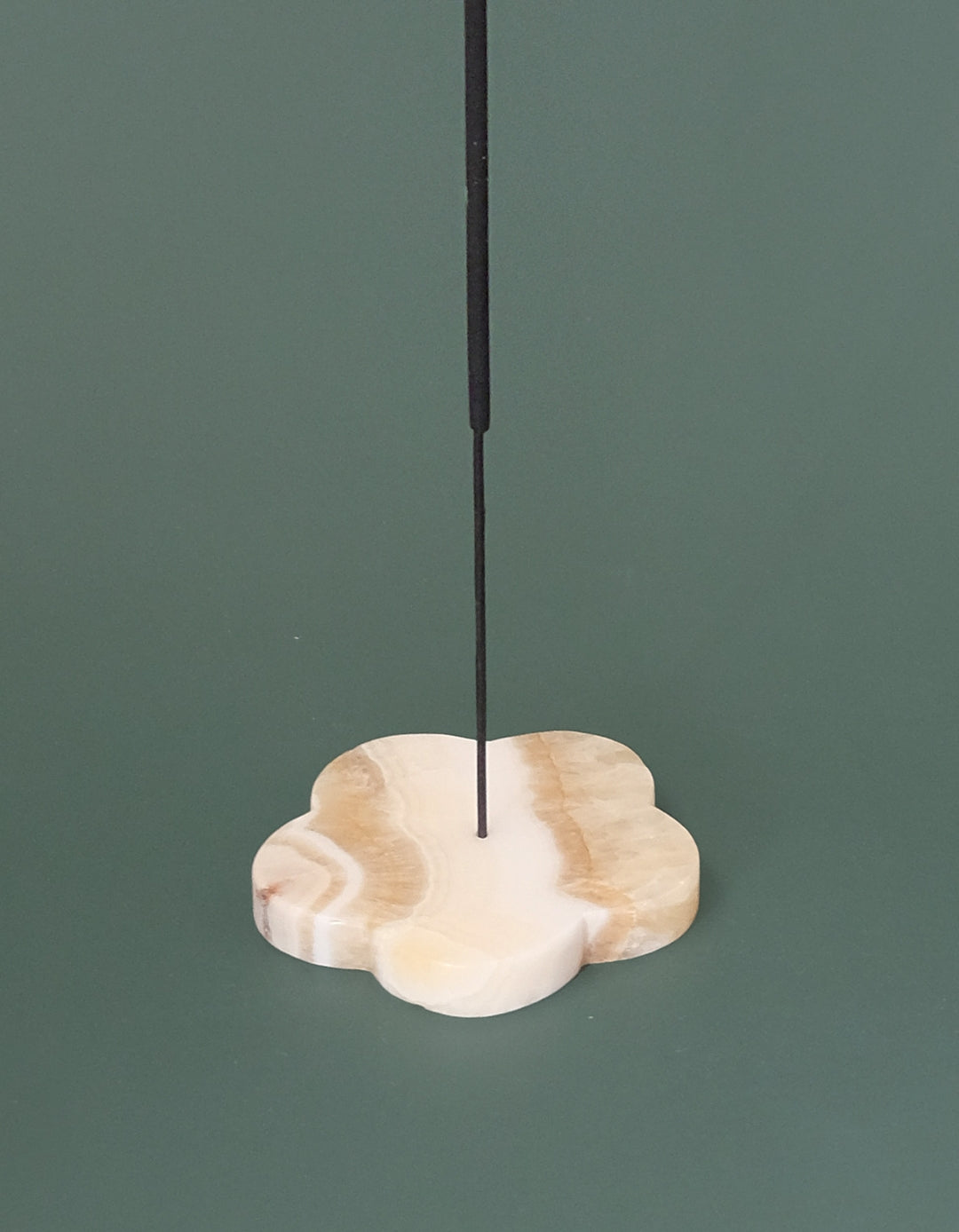 Natural Stone Flower Incense Holder with incense stick