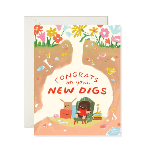 congrats on your new digs card - mole house underground scene