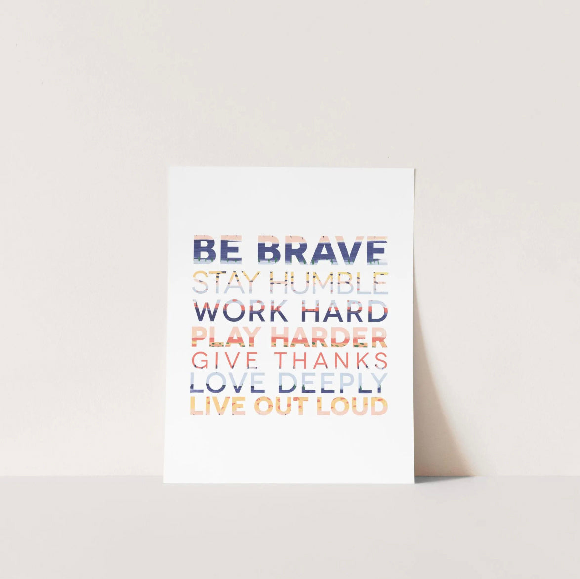 Be brave motivational print from Peanut Press