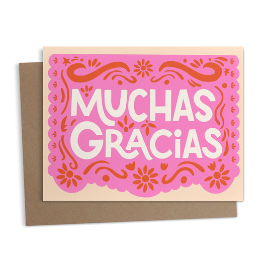 Muchas Gracias Papel Picado Greeting Card