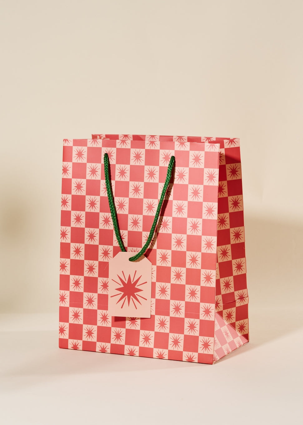 Red Star Checked Gift Bag