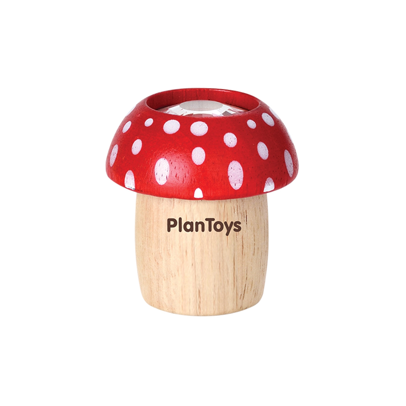 Red Mushroom Wooden Kaleidoscope Toy