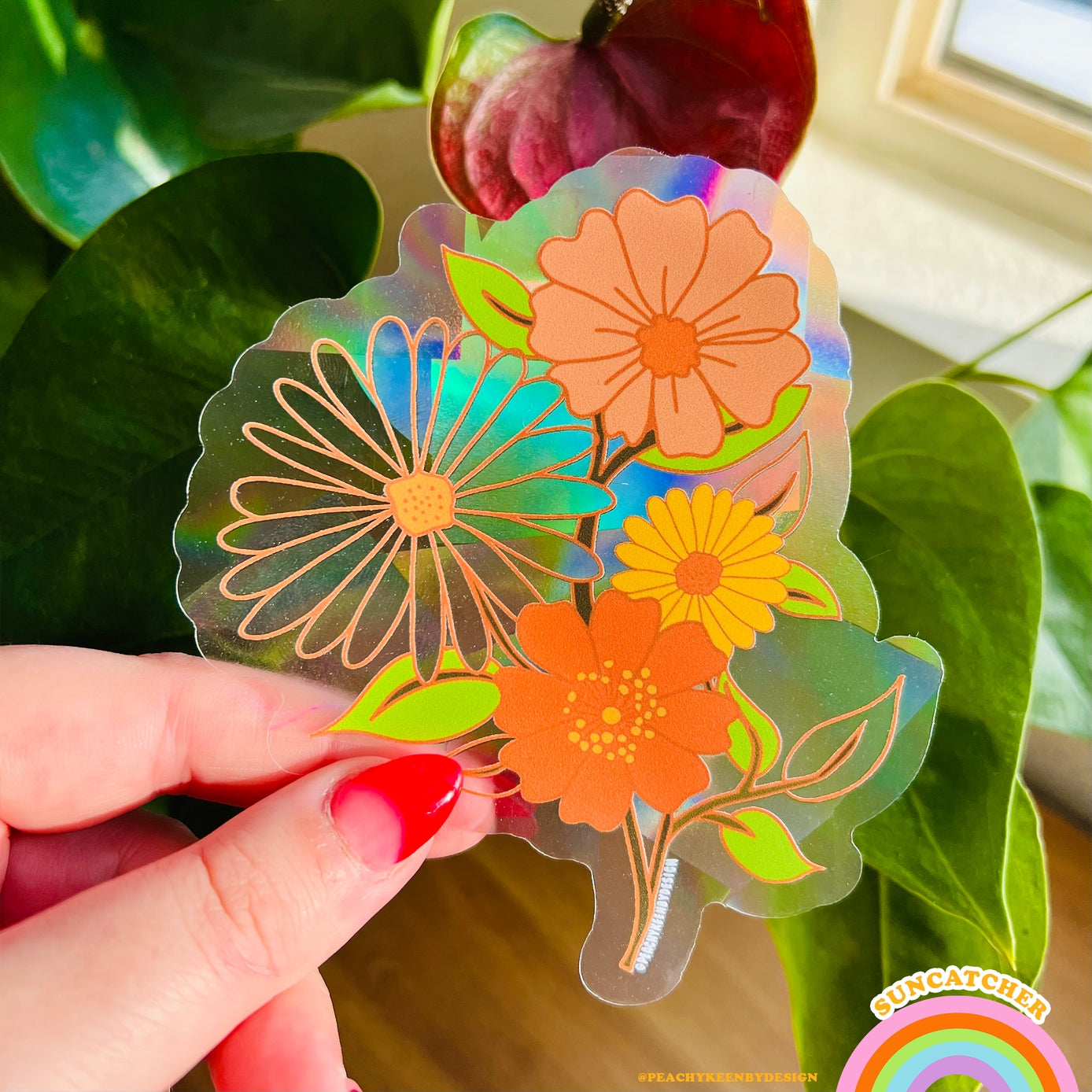Retro flower suncatcher design