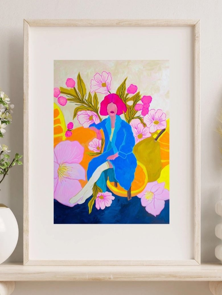 Summer Harvest Art Print in a sample frame