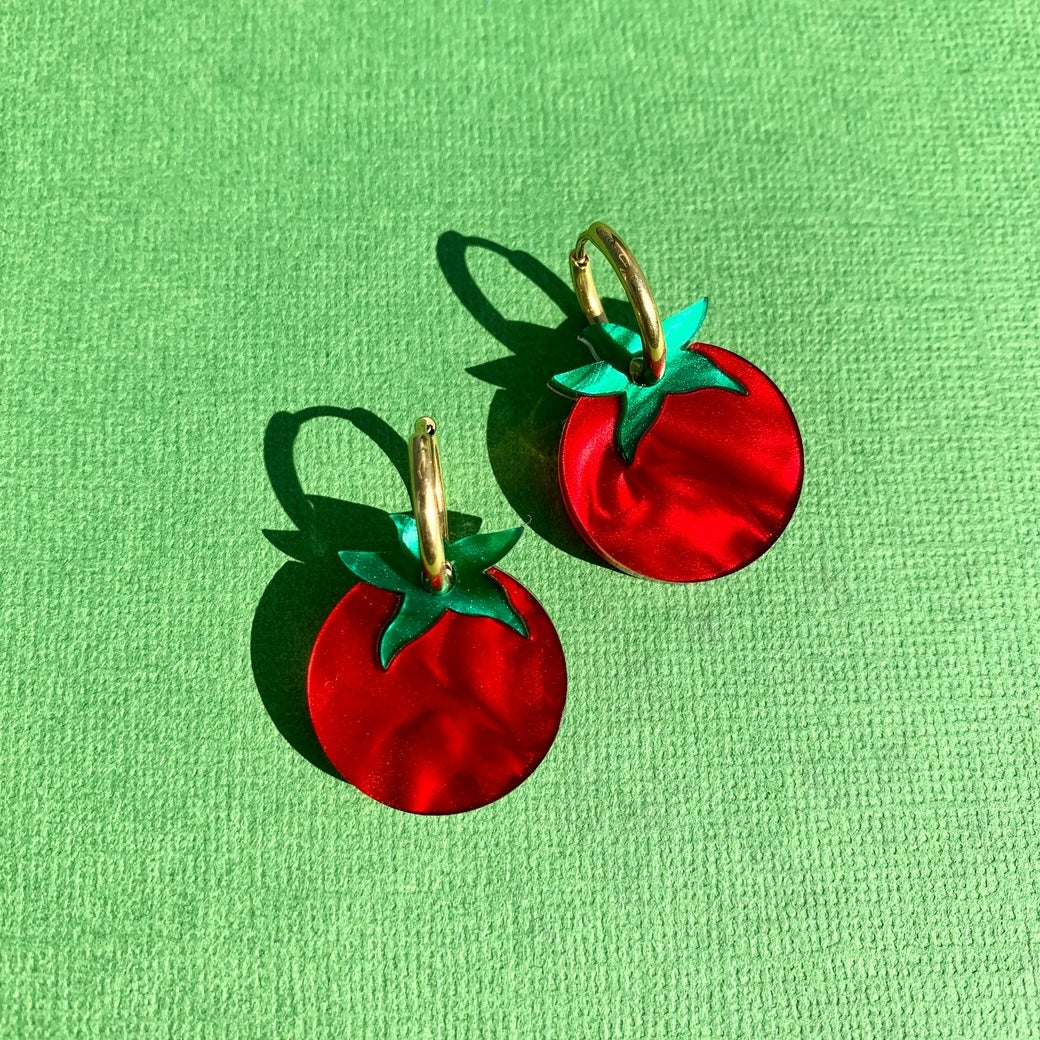 Tiny Tomatoes Acrylic Earrings