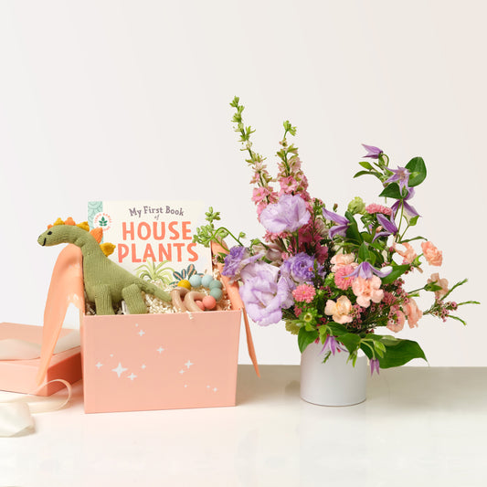 Welcome Baby gift box from Native Poppy flower shop in San Diego