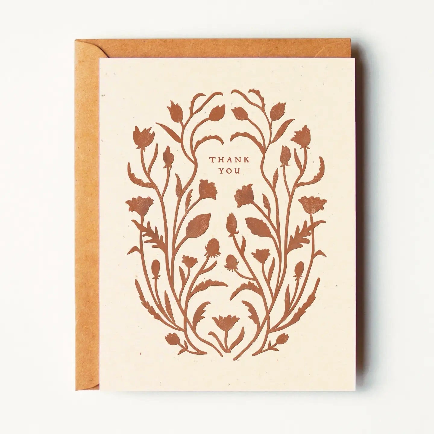 Thank You - Terracotta Floral Greeting Card