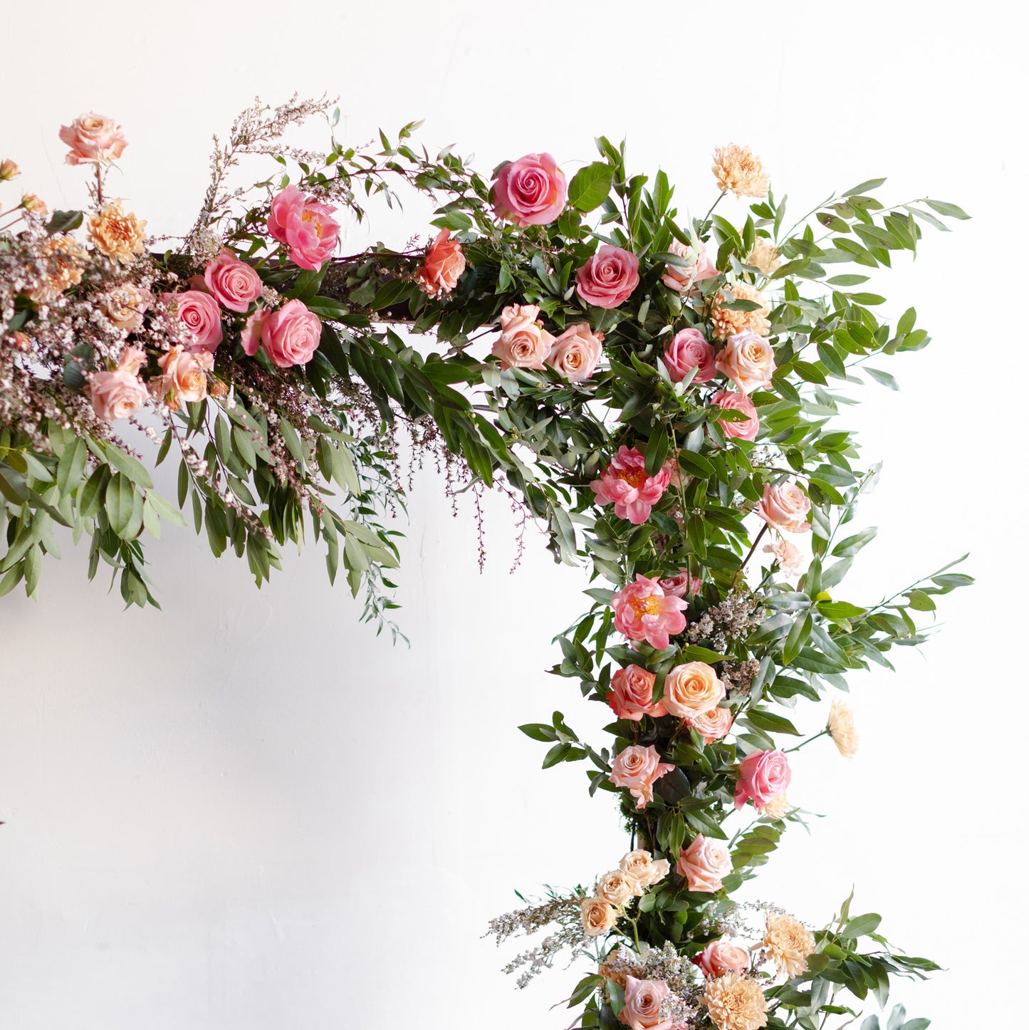 Detail of floral wedding arch from Native Poppy