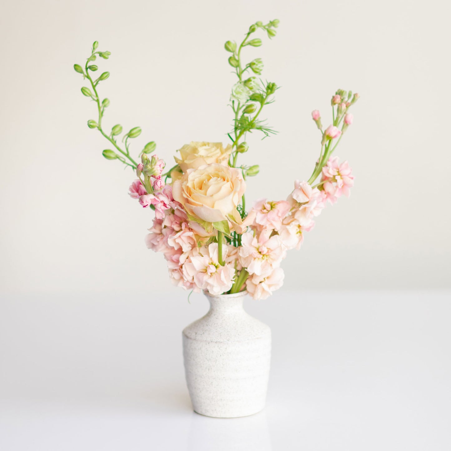 Medium ceramic bud vase flower arrangement