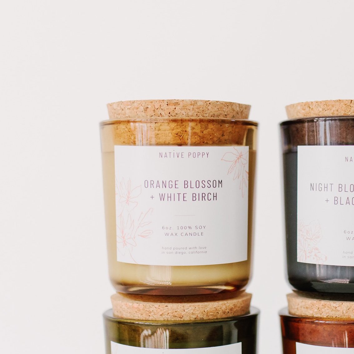 Orange Blossom White Birch candle from Native Poppy