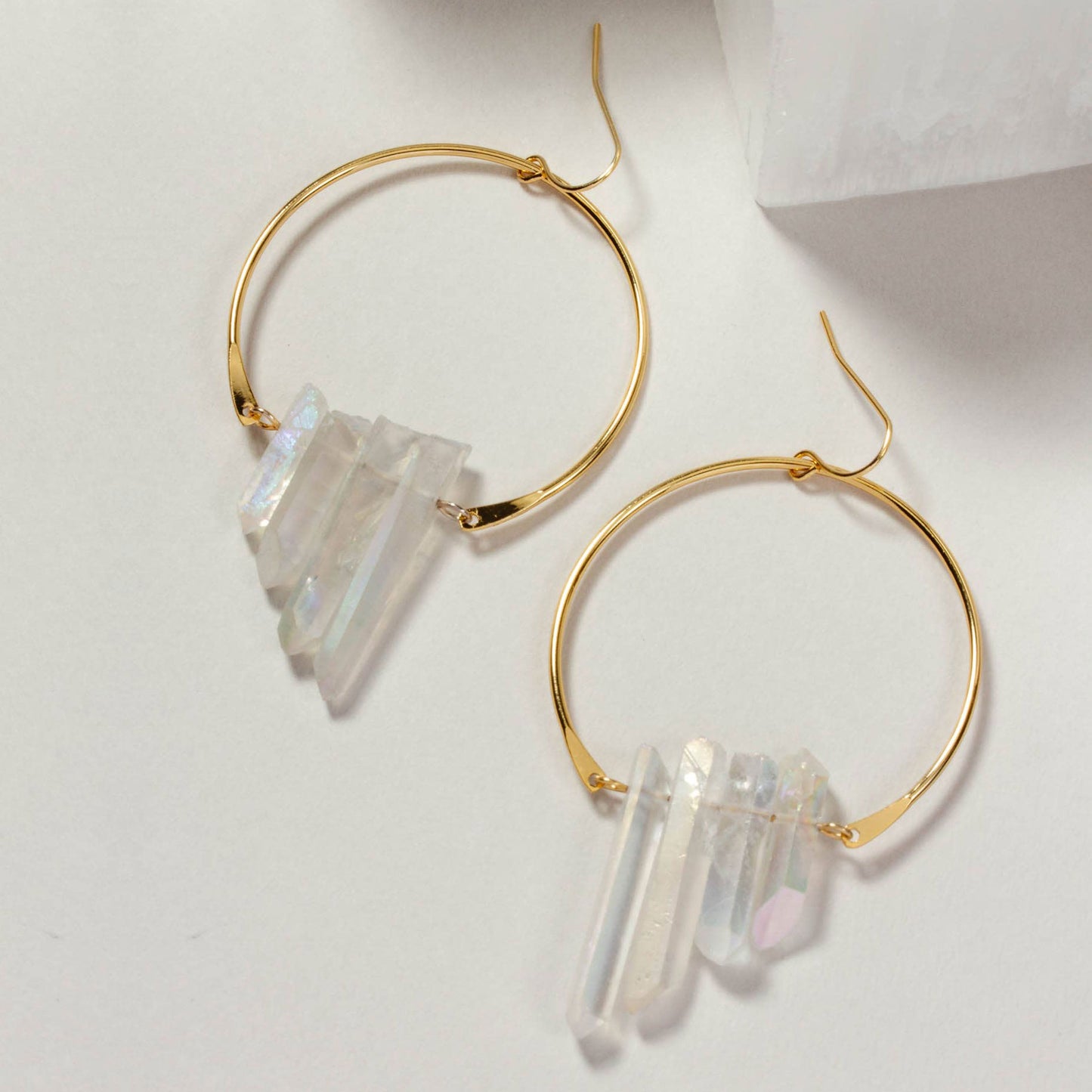 Supernova Earrings from Luna Norte - made with clear quartz