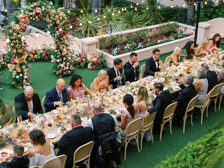Garden party wedding reception