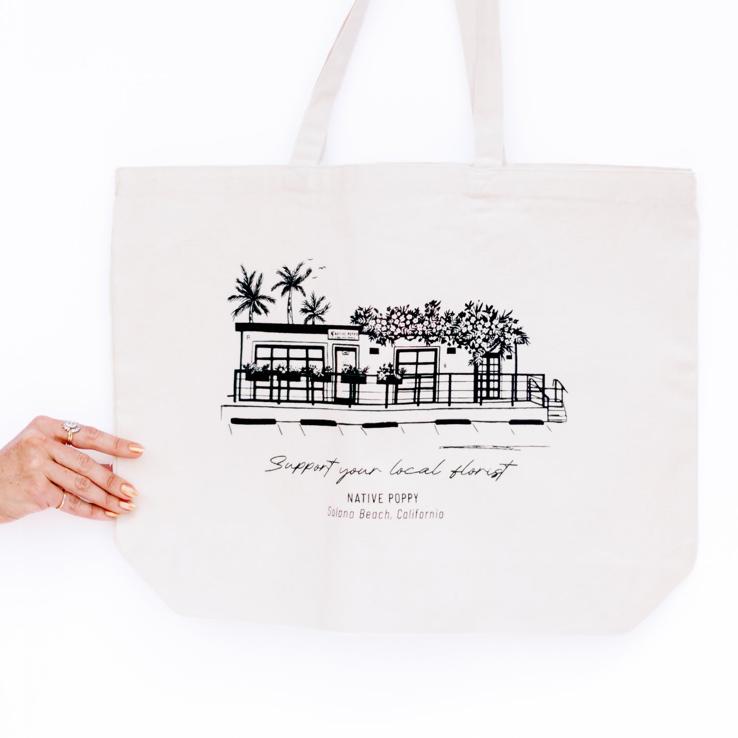 Native Poppy Flower Shop Tote