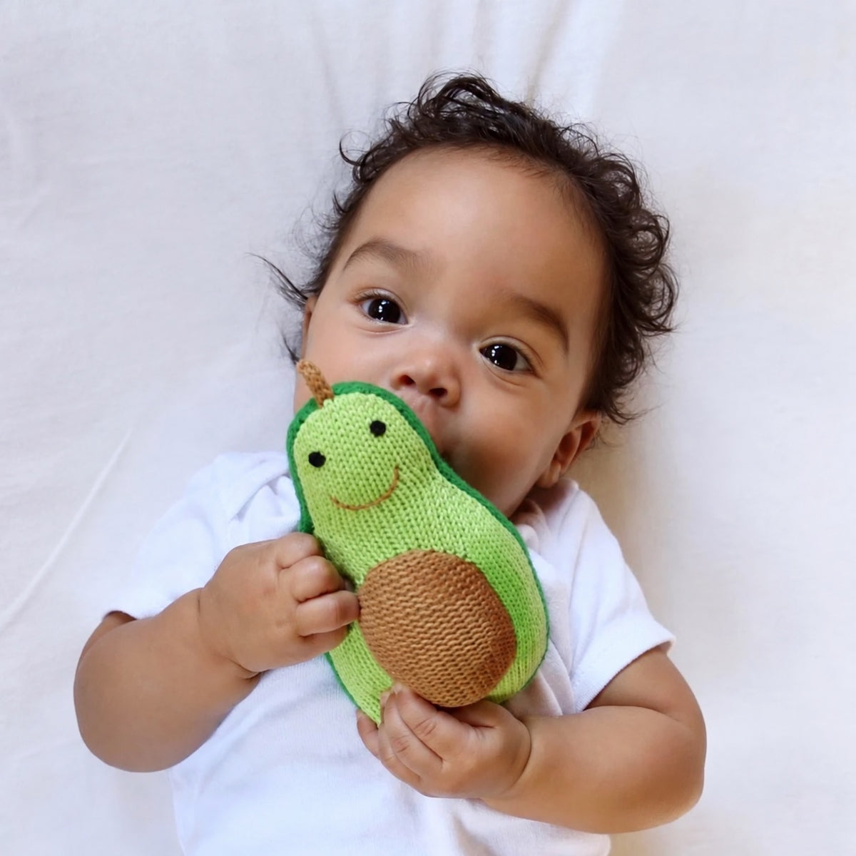 Avocado Knit Rattle Toy