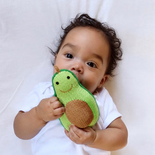 Avocado Knit Rattle Toy