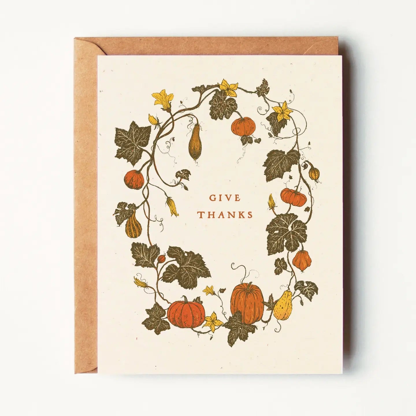 Give Thanks - Gourd & Pumpkin Vines Greeting Card