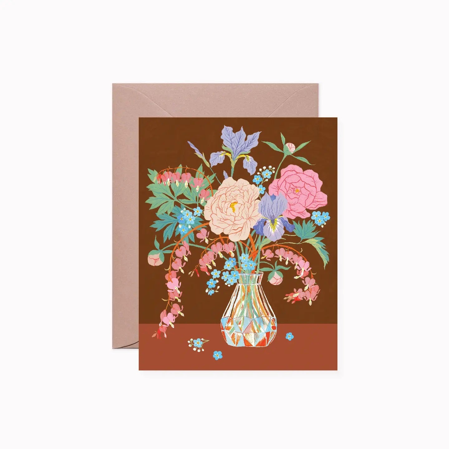 Botanical Glass Vase Greeting Card