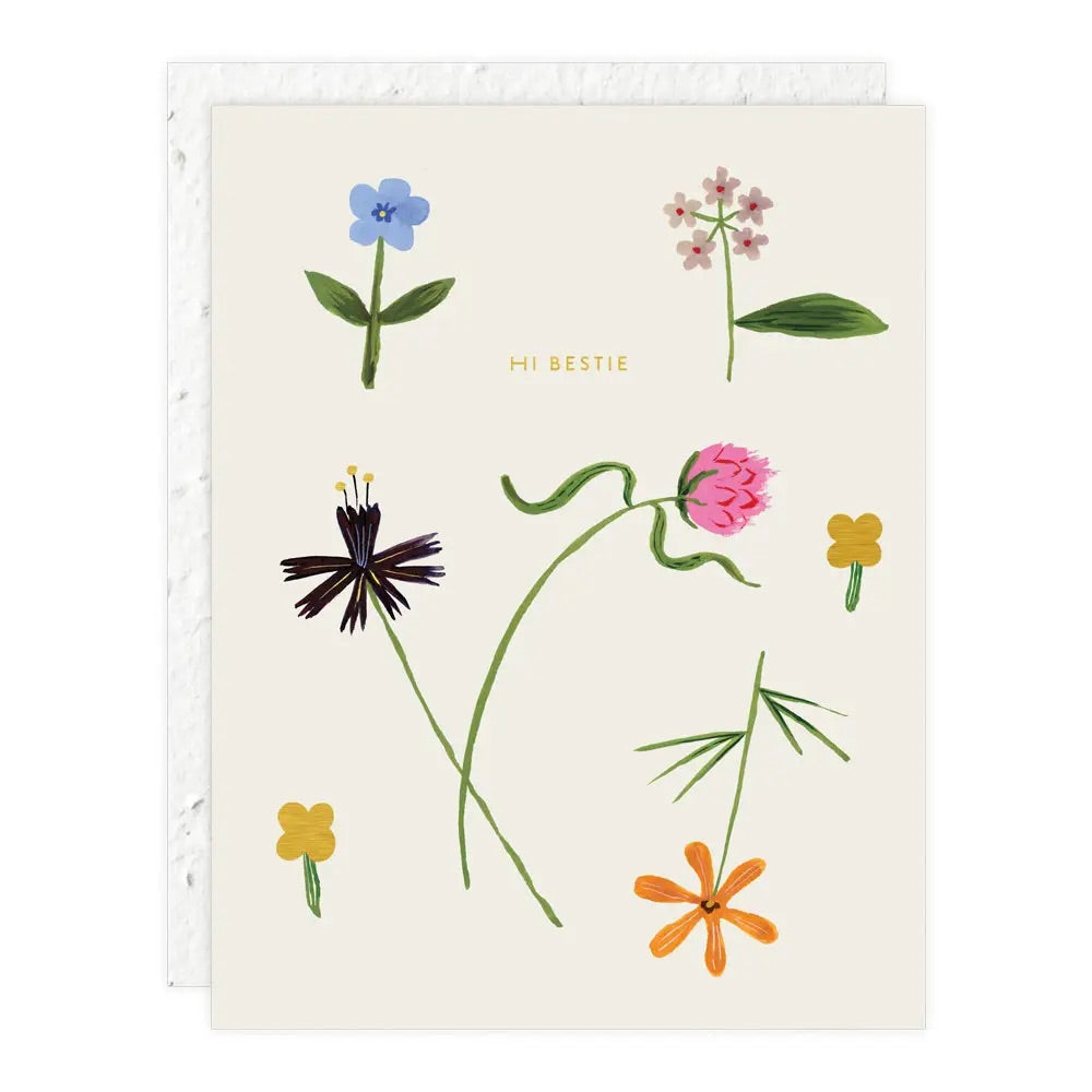Quirky Petals, Just to Say Hi Card