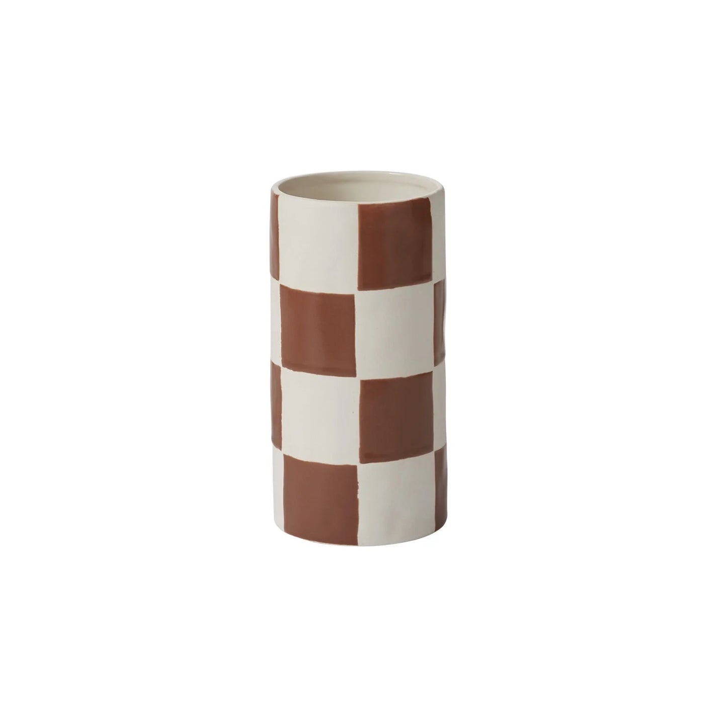 Brown Checkerboard Vase