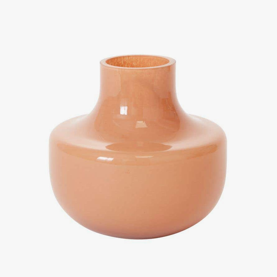Alma Glass Vase made from peach colored glass