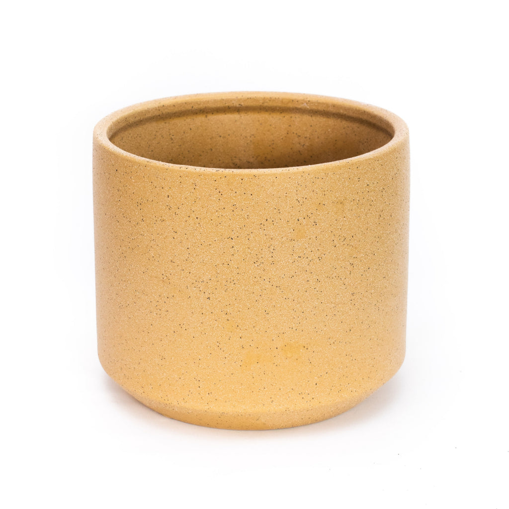 Sand colored ceramic planter with natural speckles