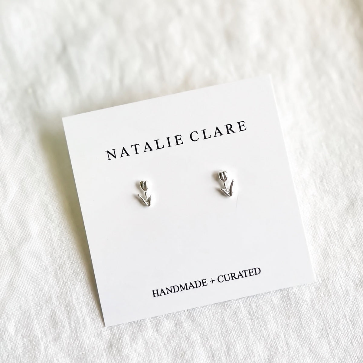 Mini Silver Tulip Studs