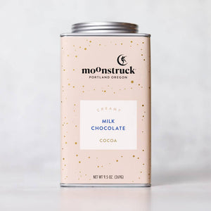 Tin of Milk Chocolate Hot Cocoa from Moonstruck Chocolate