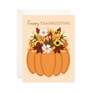 Floral Pumpkin Greeting Card