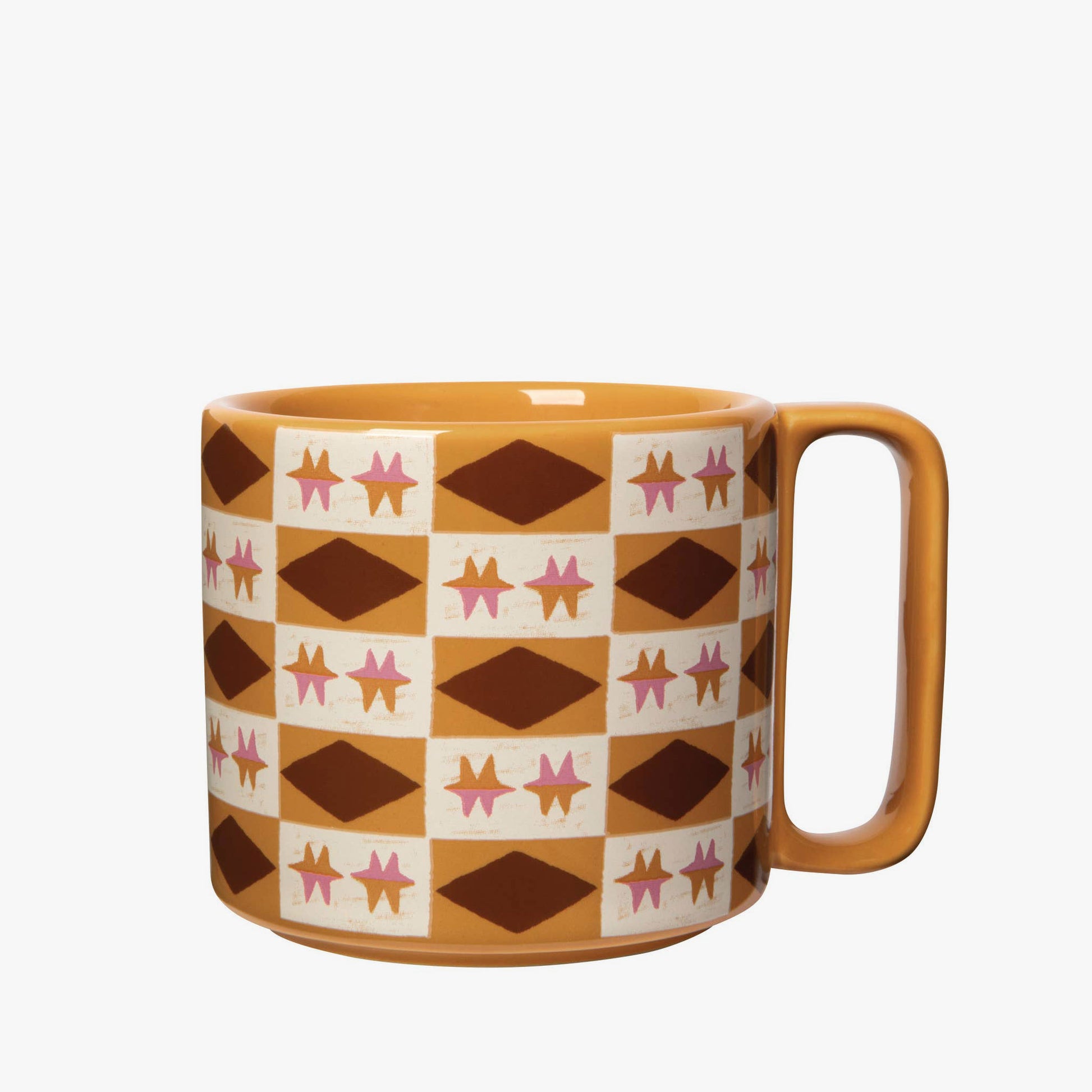 Mug with geometric pattern on a white background