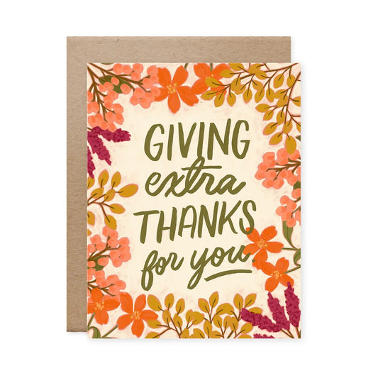 This hand lettered and illustrated fall floral card is perfect to send to those you're feeling extra thankful for during the Thanksgiving season and beyond.
