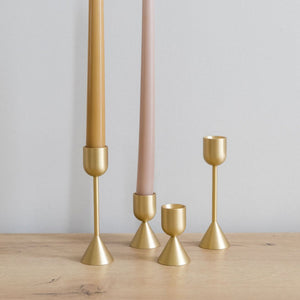 Golden Hour Brass Taper Candle Holder