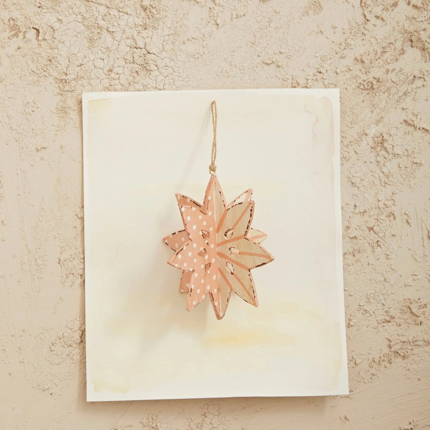Painted Paper Mache Snowflake Ornament