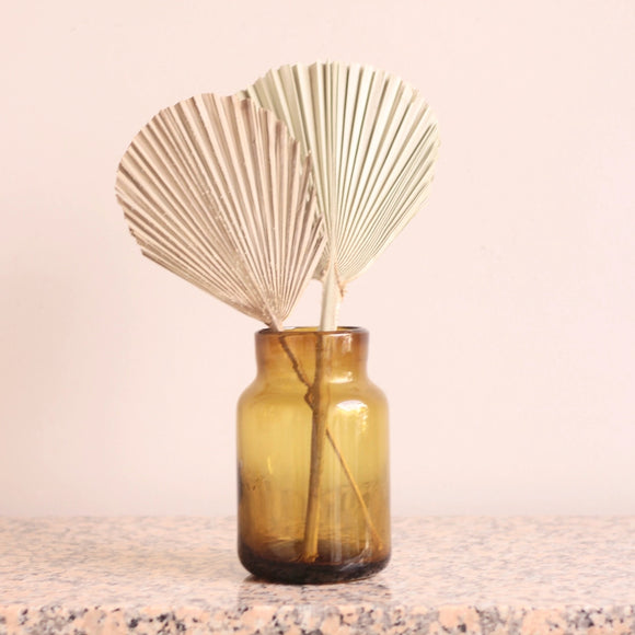 Amber Hand Blown Glass Vase | Luz Collection