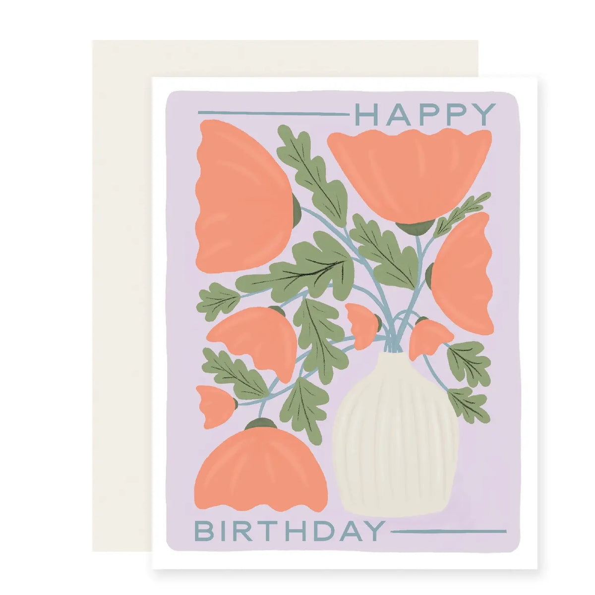Celebrate their special day with a cheerful bouquet of oversized poppies in warm peach, soft green, and lavender. A sweet and sunny way to send birthday wishes.