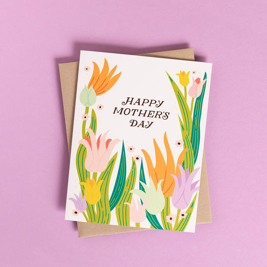Happy mother's day tulips card