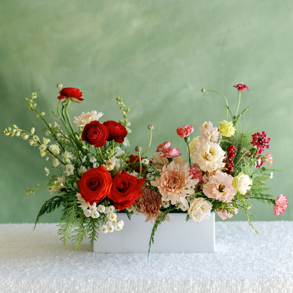 Holiday Long & Low Flower Arrangement from Native Poppy