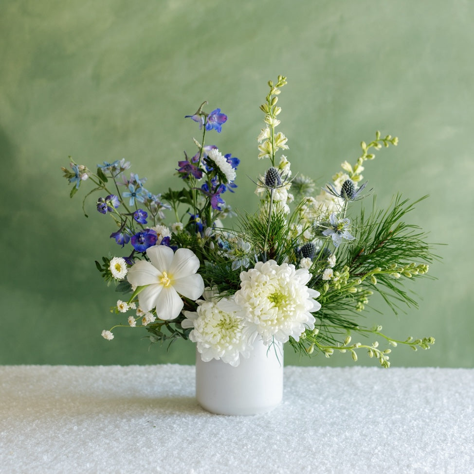 Holiday flower arrangement from San Diego Flower Shop Native Poppy