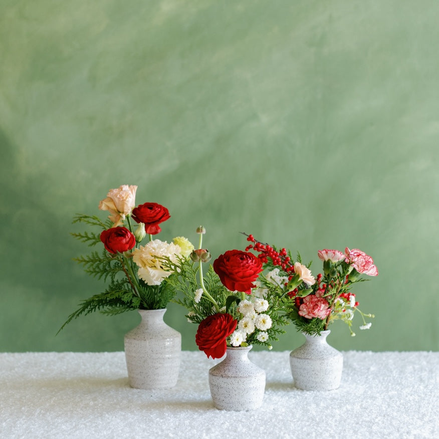 Holiday Bud Vase Arrangements