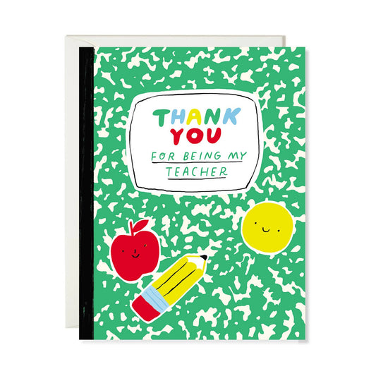 Notebook Thanks Teacher Appreciation Card